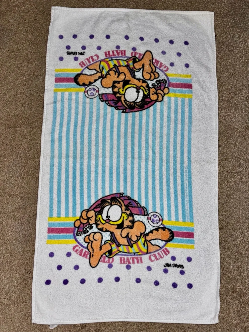Vintage Cannon Garfield Bath Club Bath Towel